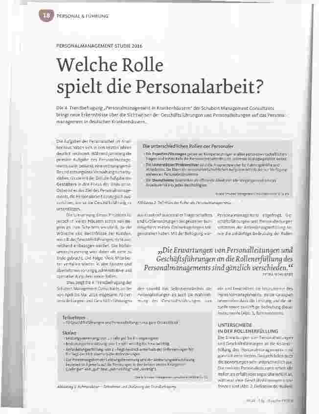 Vorschauseite 1: Welche Rolle spielt die Personalarbeit?