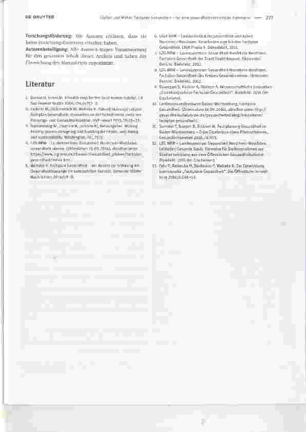 Vorschauseite 3: Fachplan Gesundheit ein neues Konzept für eine nachhaltige, gesundheitsförderliche Kommunalentwicklung