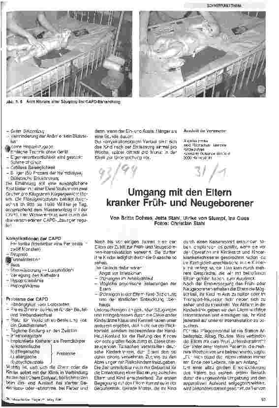 Vorschauseite 1: Umgang mit den Eltern kanker Frühund Neugeborener