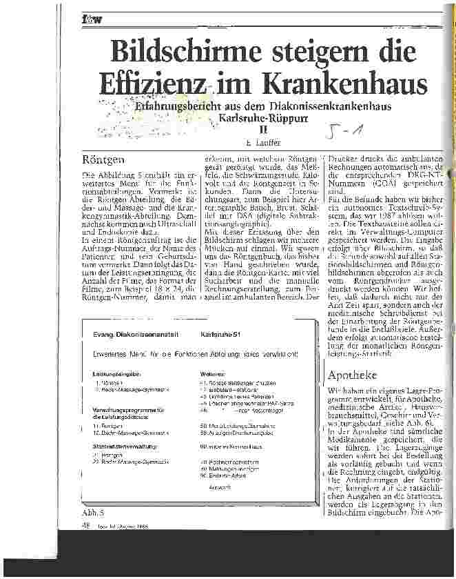 Vorschauseite 1: Bildschirme steigern die Effizienz im Krankenhaus Erfahrungsbericht aus dem Diakonissenkrankenhaus Karlsruhe