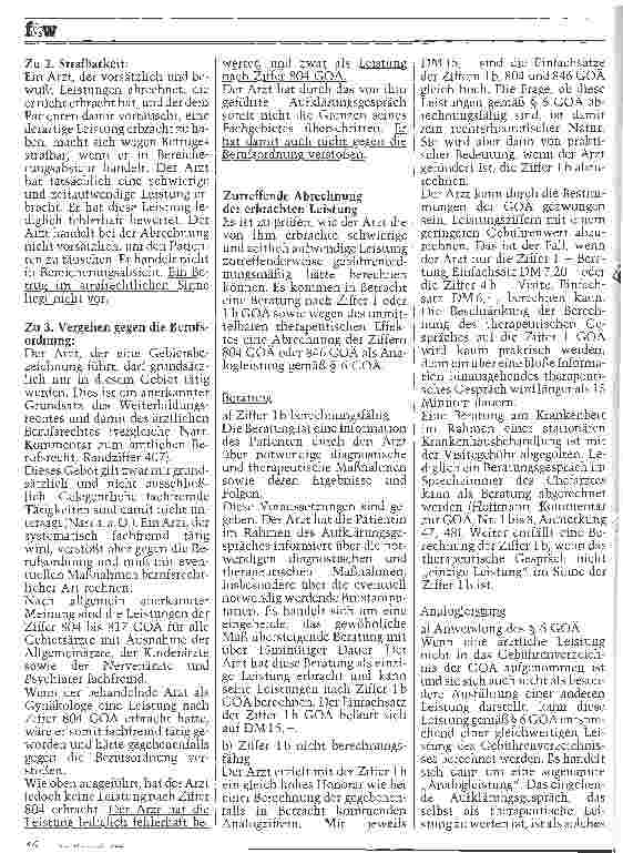 Vorschauseite 2: Eingehendes Beratungsgespräch mit psychotherapeutischen Aspekten Berechnungsfähigkeit gemäß Ziffer 804 GOÄ
