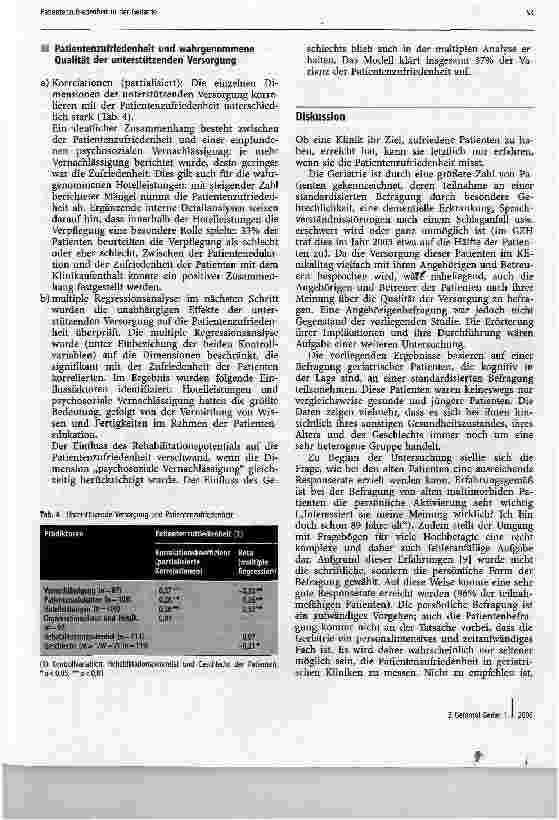 Vorschauseite 6: Patientenzufriedenheit in der GeriatrieEine empirische Untersuchung