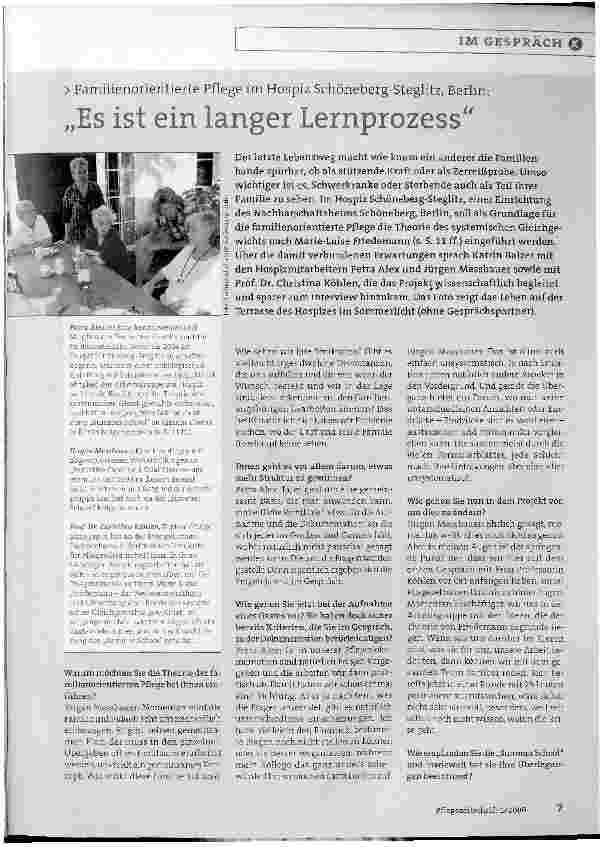Vorschauseite 1: Es ist ein langer LernprozessFamilienorientierte Pflege im Hospiz Schöneberg-Steglitz, Berlin
