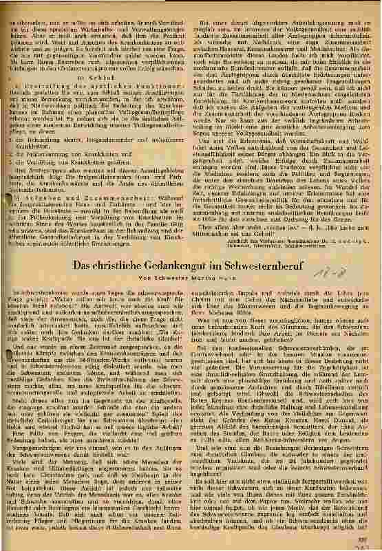 Vorschauseite 1: Das christliche Gedankengut im Schwesternberuf