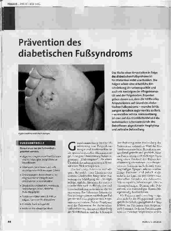 Vorschauseite 1: Prävention des diabetischen Fußsyndroms