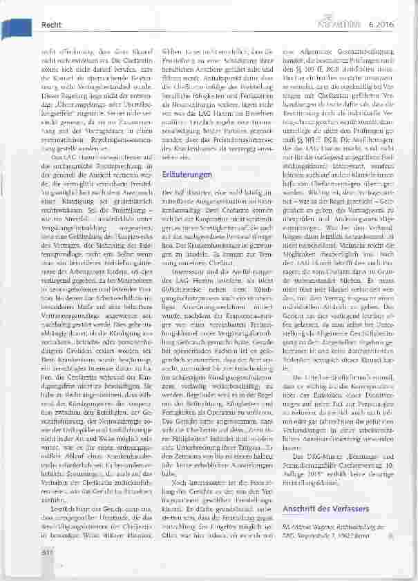 Vorschauseite 2: Freistellung einer gekündigten Chefärztin