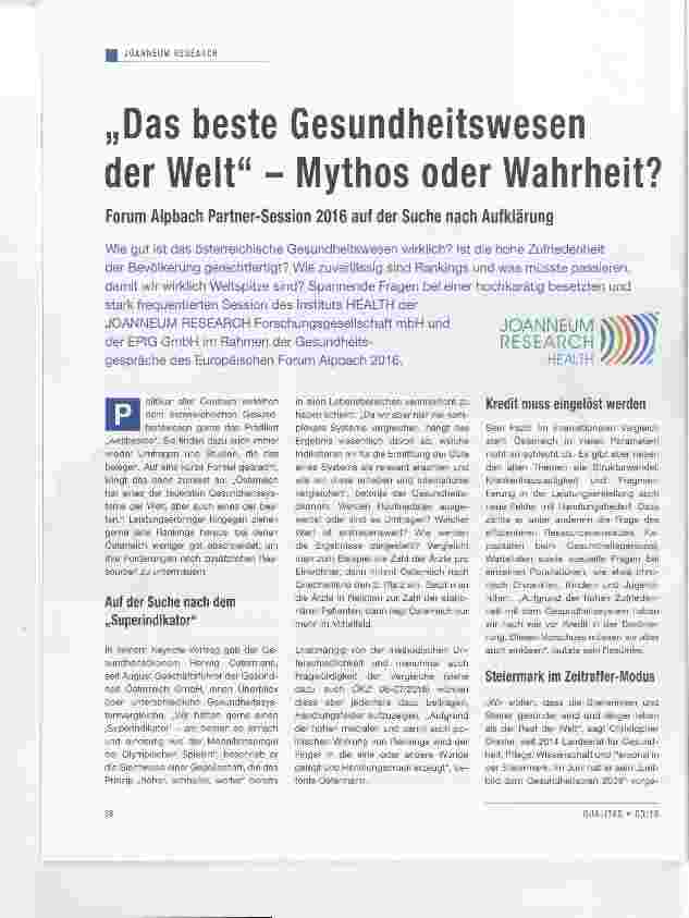 Vorschauseite 1: Das beste Gesundheitswesen der Welt“ Mythos oder Wahrheit?