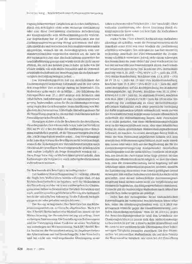 Vorschauseite 2: Beachtlichkeit einer Zustimmungsverweigerung