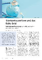 Vorschauseite 1: Krankenhausreform und das liebe Geld Vorhaltekostenfinanzierung: 40%-60%, 60%-40% - oder doch ganz anders?