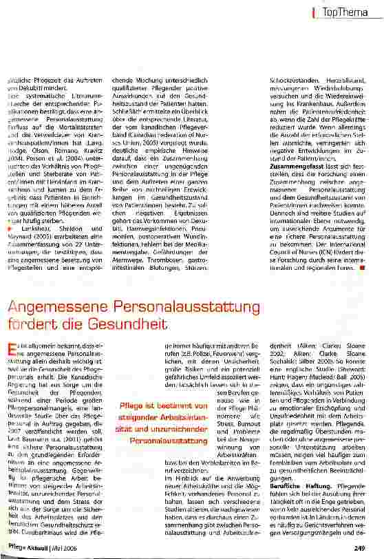 Vorschauseite 4: Das Personal ist unser Kapital der Zukunft