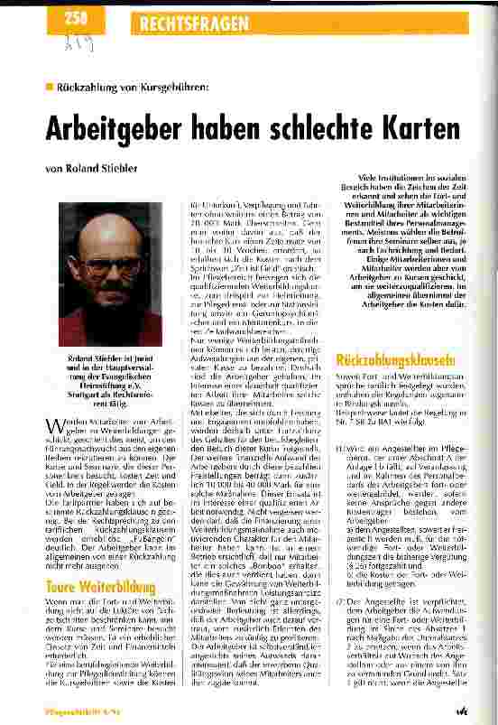 Vorschauseite 1: Arbeitgeber haben schlechte Karten Rückzahlung von Kursgebühren