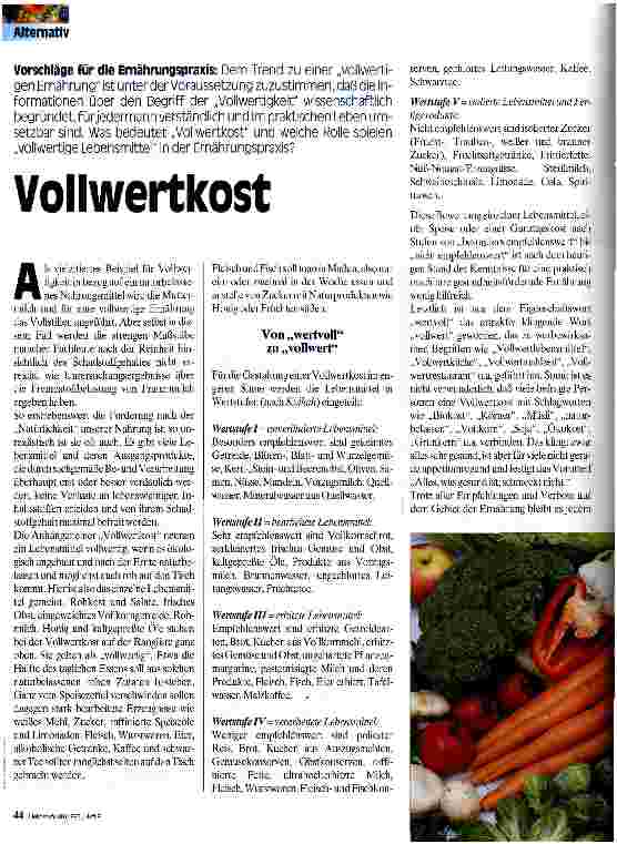 Vorschauseite 1: Vollwertkost