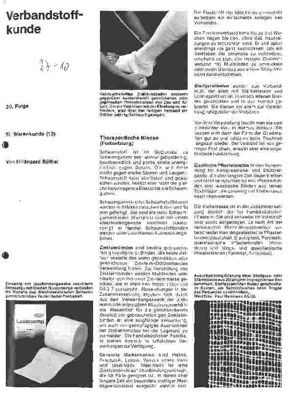 Vorschauseite 1: Verbandstoffkunde 20. Folge: III Warenkunde (13)