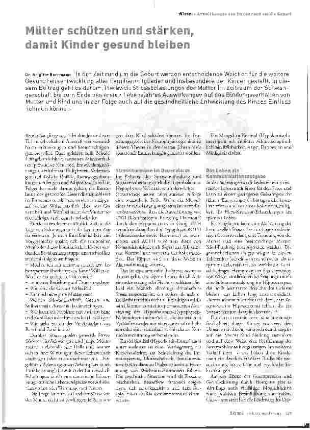 Vorschauseite 1: Mütter schützen und starken, damit Kinder gesund bleiben