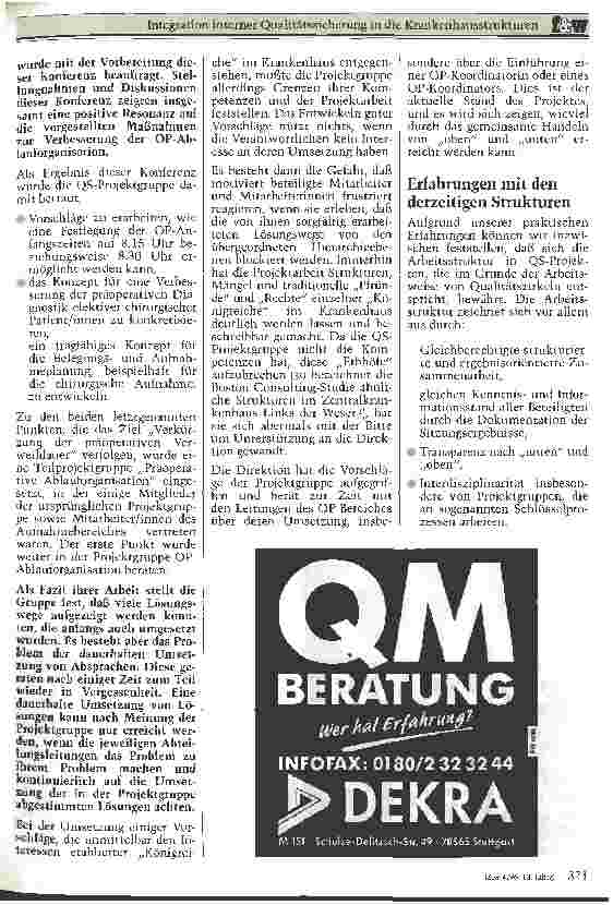 Vorschauseite 4: Integration interner Qualitätssicherung in die Krankenhausstrukturen Erfahrungen aus dem Modellprojekt Qualitätssicherung im KHS Bremen
