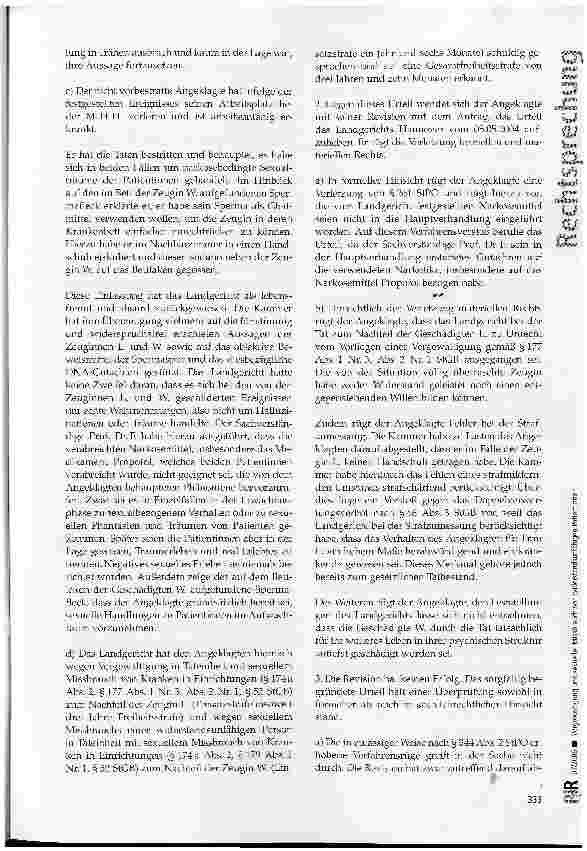 Vorschauseite 3: Vergewaltigung und sexueller Missbrauch von widerstandsunfähigen Patientinnen