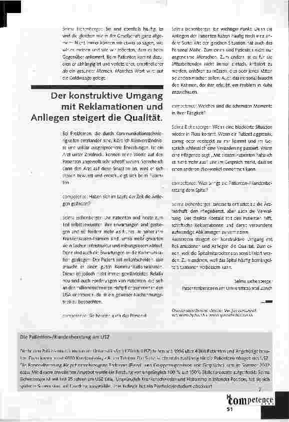Vorschauseite 2: Wo der Patient Gehör findet und Probleme lösen kann