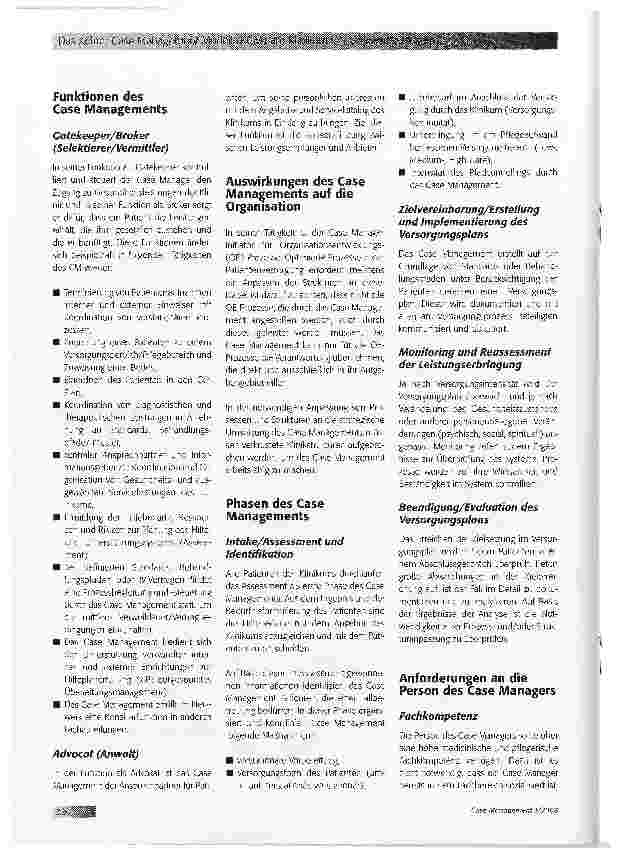 Vorschauseite 2: Das Kölner Case Management Modell (KCM) am Klinikum der Universität zu Köln