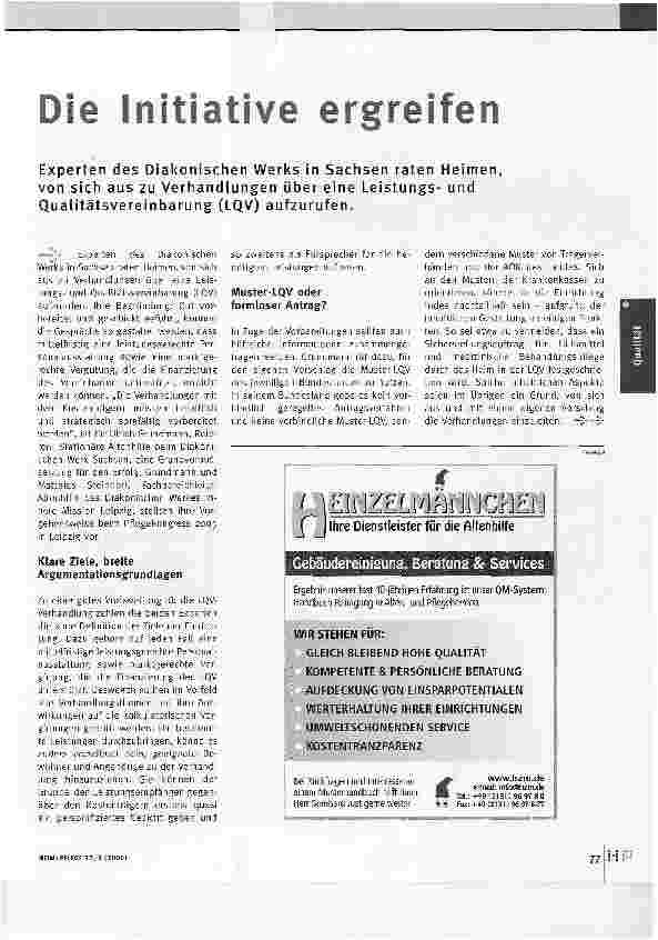 Vorschauseite 1: Die Initiative ergreifen