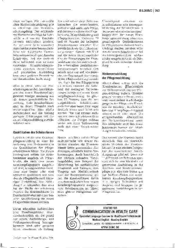 Vorschauseite 4: Die neue Pflegeausbildung aus Sicht der Krankenhäuser