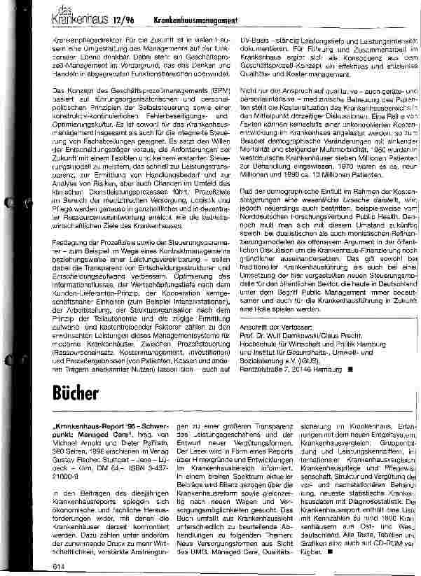 Vorschauseite 4: Konzepte und Strategien für das Krankenhausmanagement