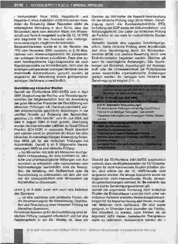 Vorschauseite 6: Neue Therapiekonzepte durch autologe Blutkomponenten -dargestellt am Beispiel vom Autologen Platelet Gel (APG)