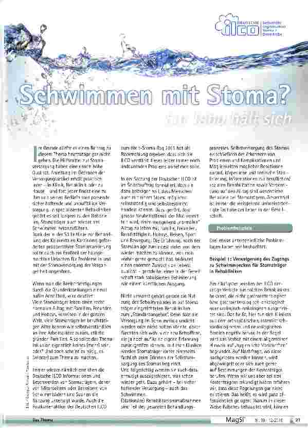 Vorschauseite 1: Schwimmen mit Stoma?