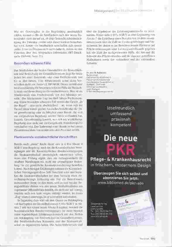 Vorschauseite 5: Bestechungsdelikte im Gesundheitswesen