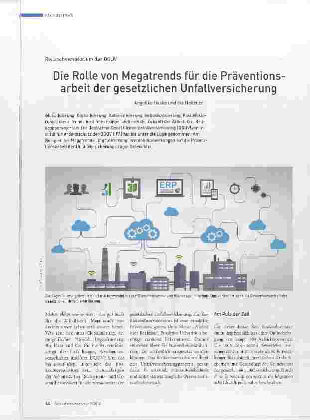 Vorschauseite 1: Die Rolle von Megatrends für die Präventionsarbeit der gesetzlichen Unfallversicherung
