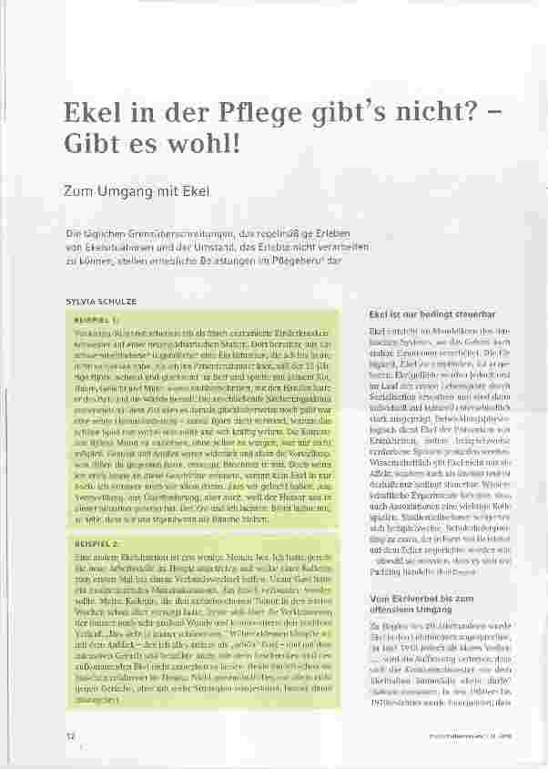 Vorschauseite 1: Ekel in der Pflege gibts nicht? Gibt es wohl!