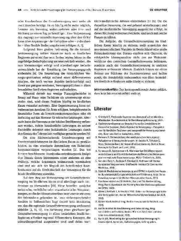 Vorschauseite 2: Gesundheitsversorgung im ländlichen Raum Ziele, Chancen, Hindernisse