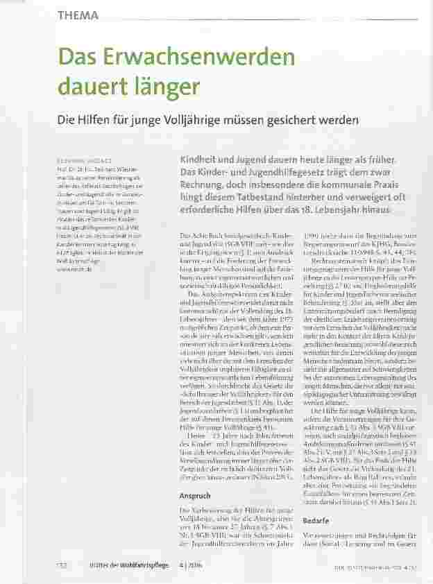 Vorschauseite 1: Das Erwachsenwerden dauert länger