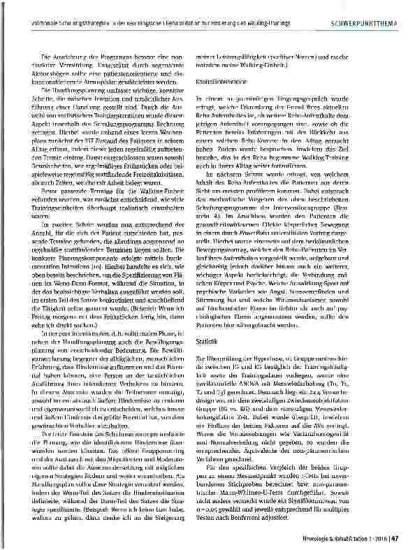 Vorschauseite 5: Volitionale Schulungsstrategien in der neurologischen Rehabilitation zur Förderung des Walking-Trainings - eine Pilotstudie