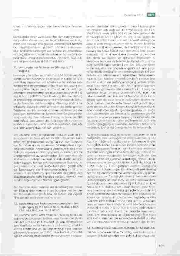 Vorschauseite 6: Stellungnahme des Deutschen Vereins zum Gesetzentwurf der Bundesregierung eines Gesetzes zur Stärkung der Teilhabe und Selbstbestimmung von Menschen mit Behinderungen (Bundesteilh…