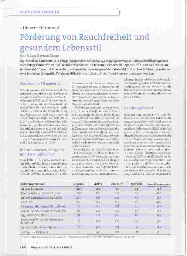 Vorschauseite 1: Förderung von Rauchfreiheit und gesundem Lebensstil