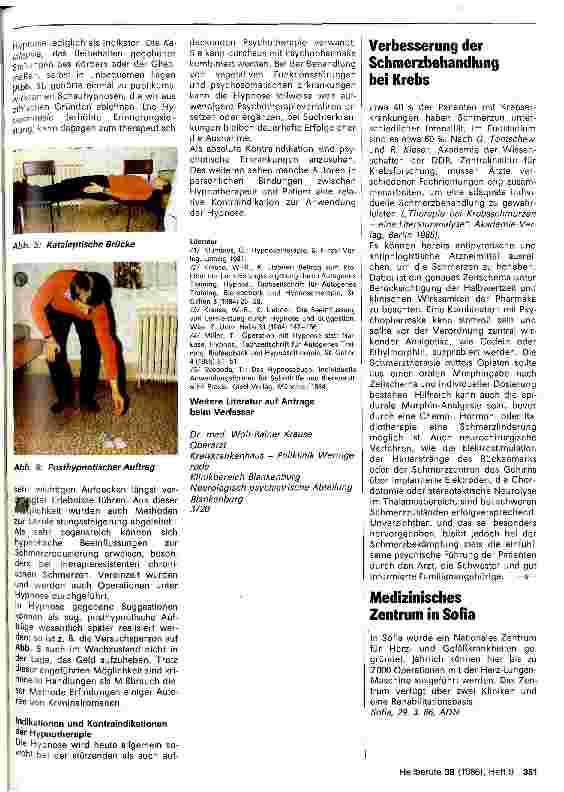 Vorschauseite 2: Hypnose - Scharlatanerie oder medizinische Behandlungsmaßnahme