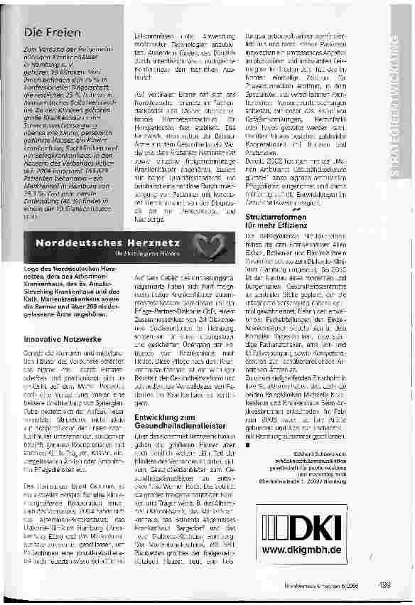 Vorschauseite 2: Spezialisierung-Vernetzung-GesundheitsdienstleistungFreigemeinnütziger Verband:Es gibt nicht nur einen Weg zum Erfolg