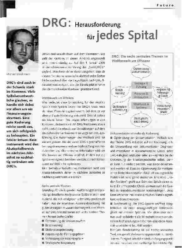 Vorschauseite 1: DRG: Herausforderung für jedes Spital