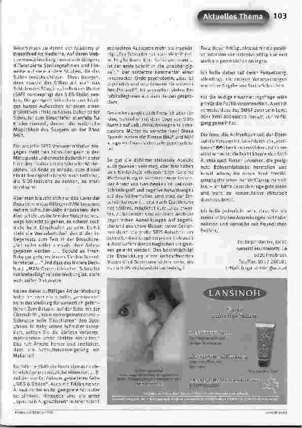 Vorschauseite 2: SIDS-Kampagne in Österreich