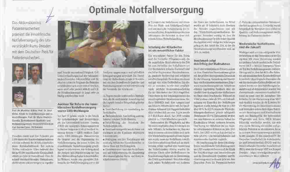 Vorschauseite 1: Optimale Notfallversorgung