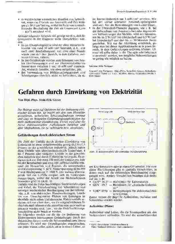 Vorschauseite 1: Gefahren durch Einwirkung von Elektrizität