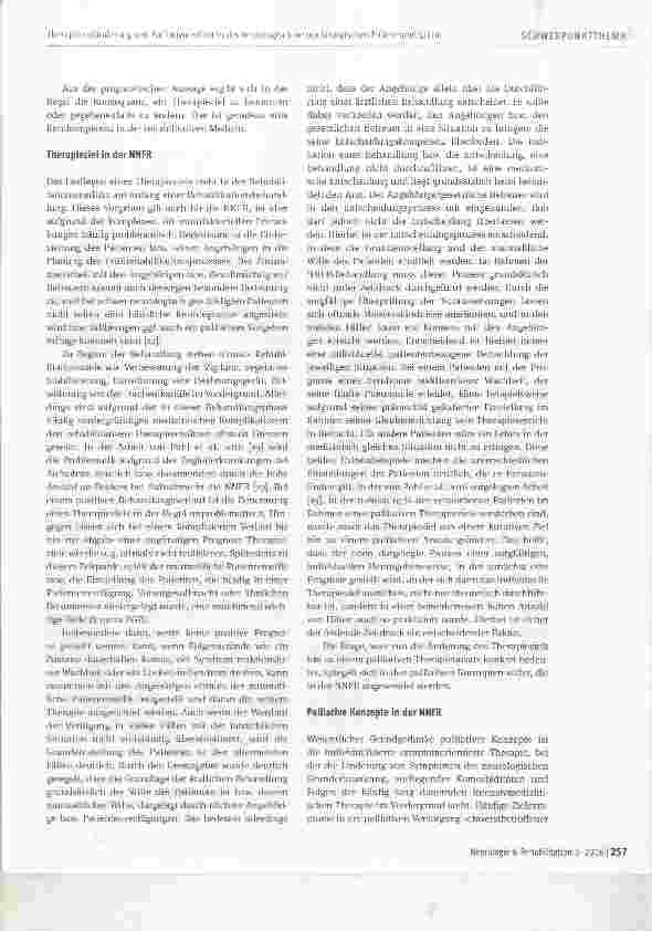 Vorschauseite 3: Therapiezieländerung und Palliativmedizin in der neurologischneurochirurgischen Frührehabilitation