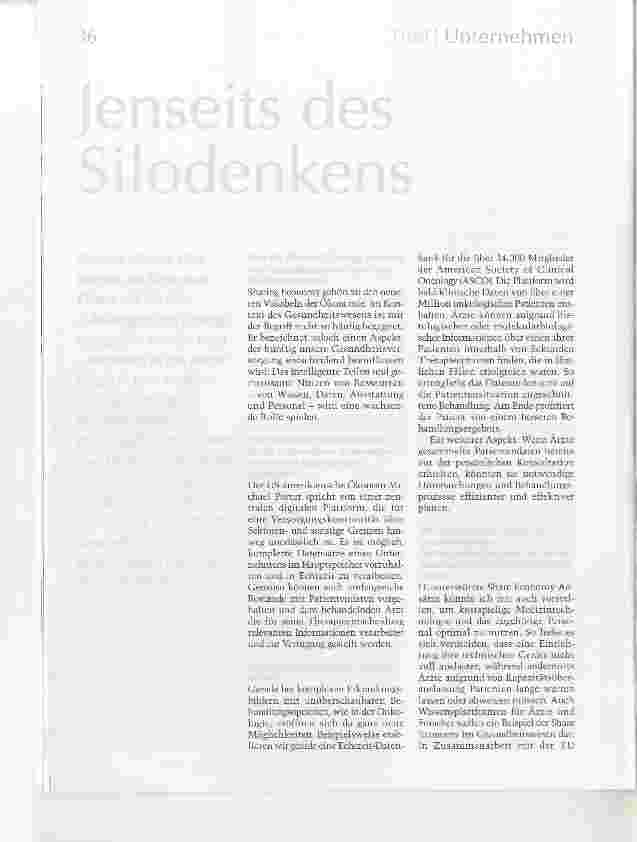 Vorschauseite 1: Jenseits des Silodenkens