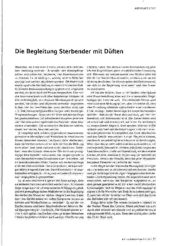 Vorschauseite 1: Die Begleitung Sterbender mit Düften