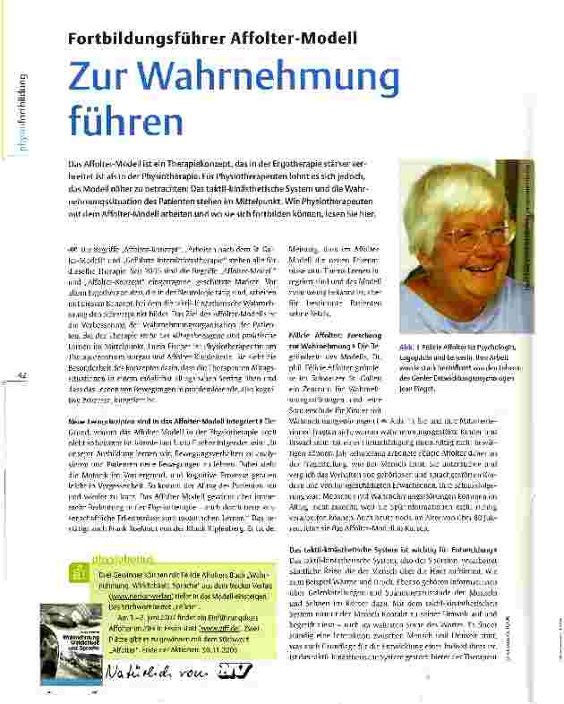 Vorschauseite 1: Zur Wahrnehmung führenFortbildungsführer Affoiter-Modell