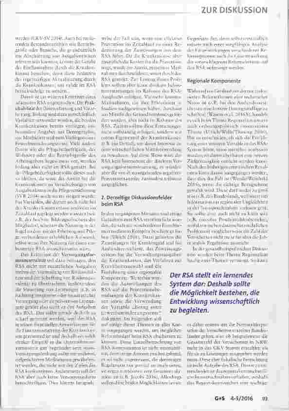 Vorschauseite 3: Brauchen wir eine Reform des RSA?