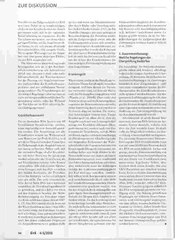 Vorschauseite 4: Brauchen wir eine Reform des RSA?