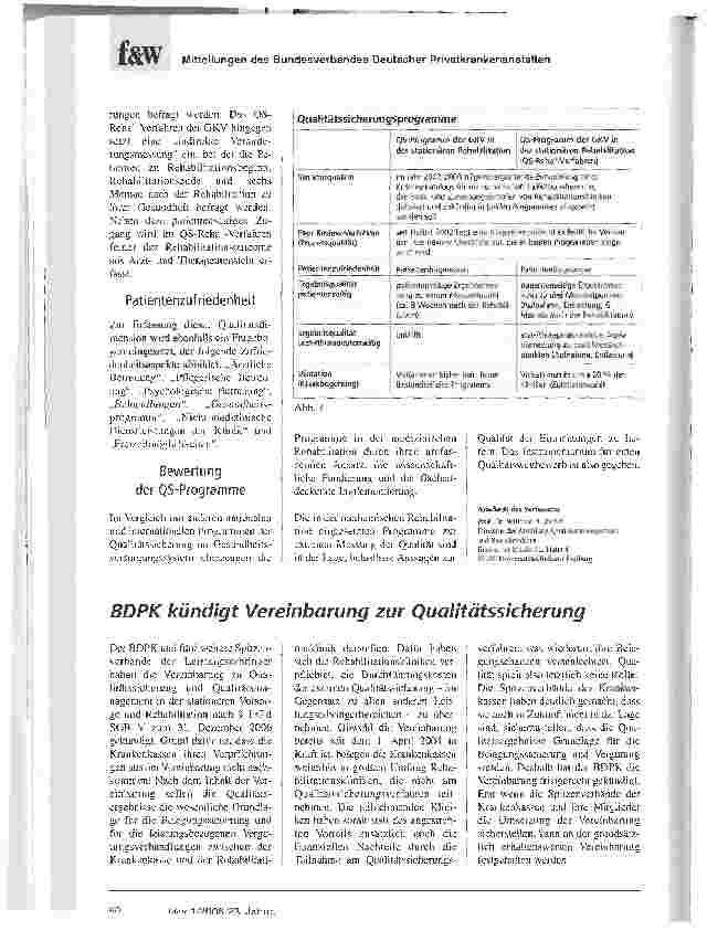 Vorschauseite 2: Qualität muss sich für die Rehakliniken lohnen