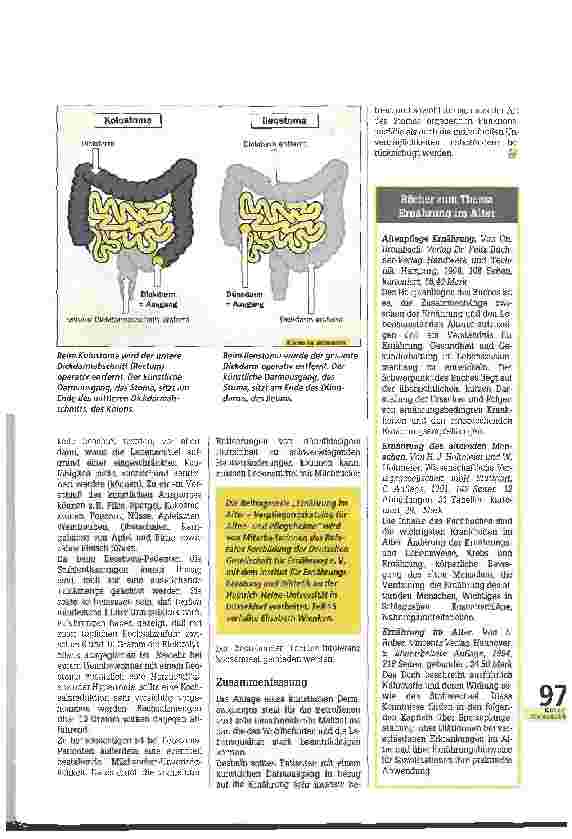 Vorschauseite 2: Ernährung im Alter - Verpflegungskatalog für Altenund Pflegeheime Teil 15: Ernährung bei Stoma/Anus praeter