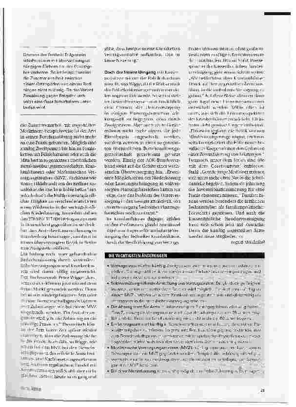 Vorschauseite 2: Suche Anstellung, biete Kassenarztsitz